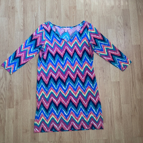 Lilly Pulitzer Dresses & Skirts - Lilly Pulitzer 100% Pima Cotton 3/4 Sleeve Mini Jersey Dress